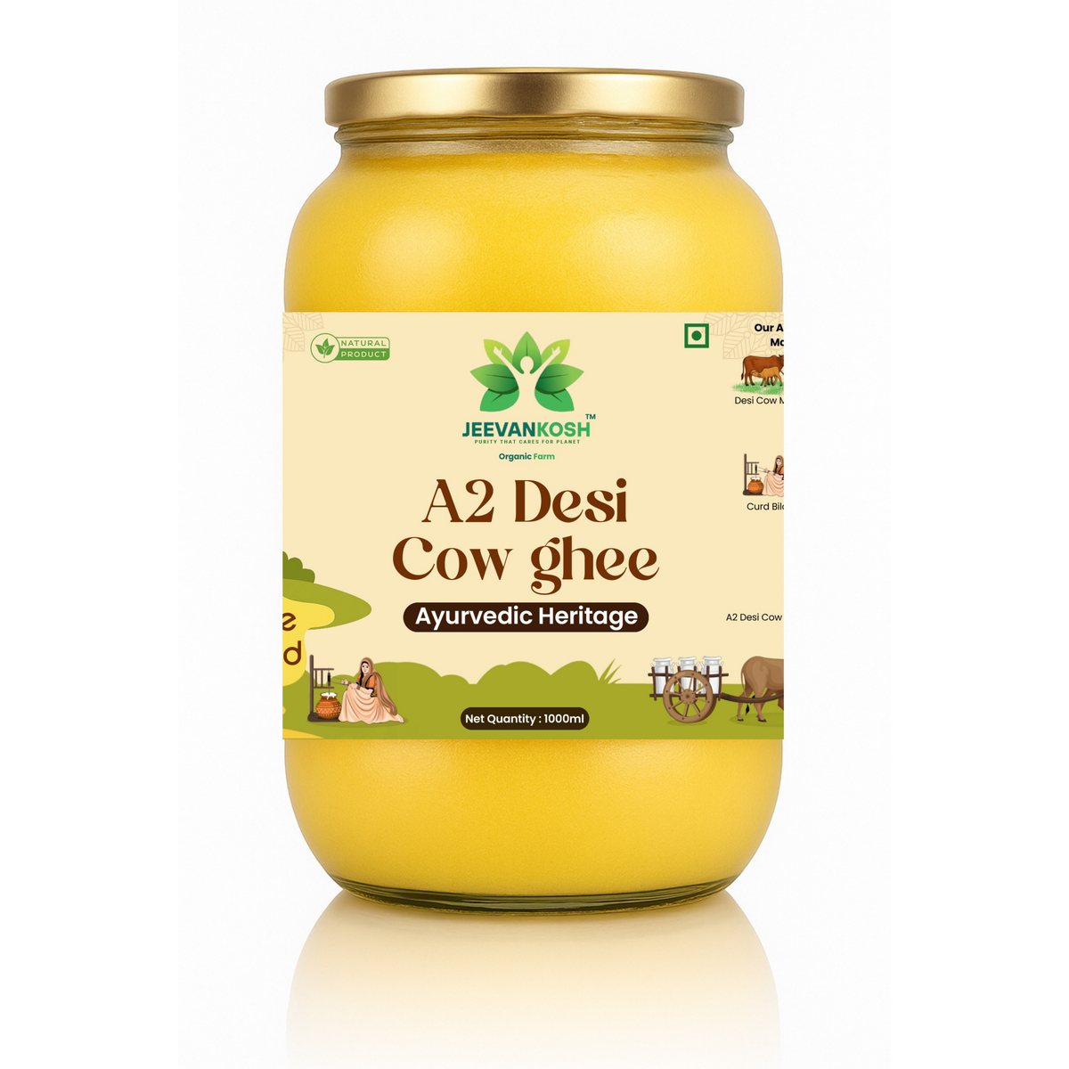 JEEVANKOSH A2 Desi Cow Ghee 1000ML