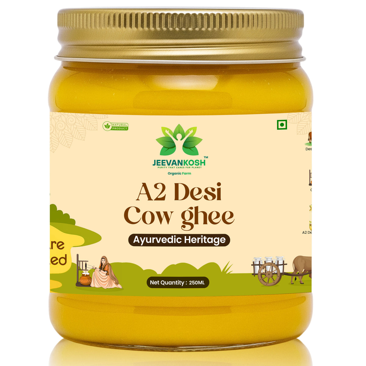 JEEVANKOSH A2 Desi Cow Ghee 250ML
